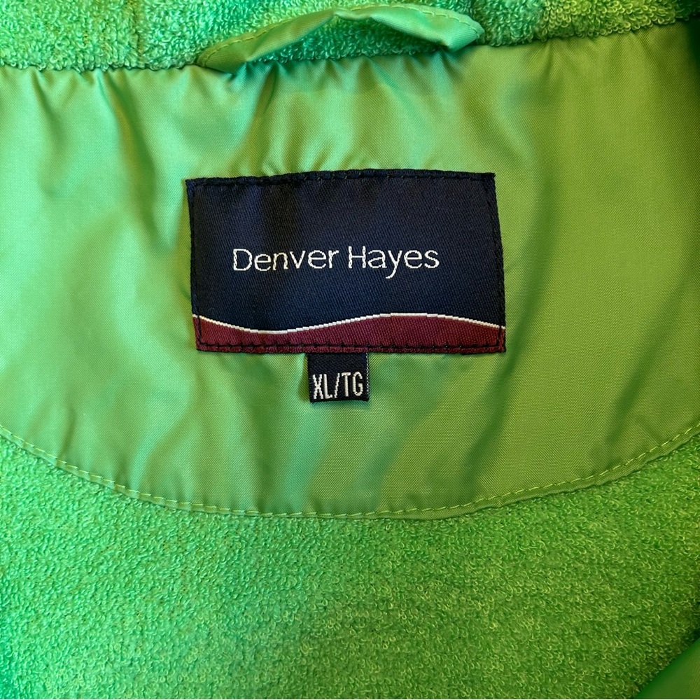Denver Hayes Bright Green Windbreaker Bomber Jacket with Hood. Size XL - Picture 9 of 11